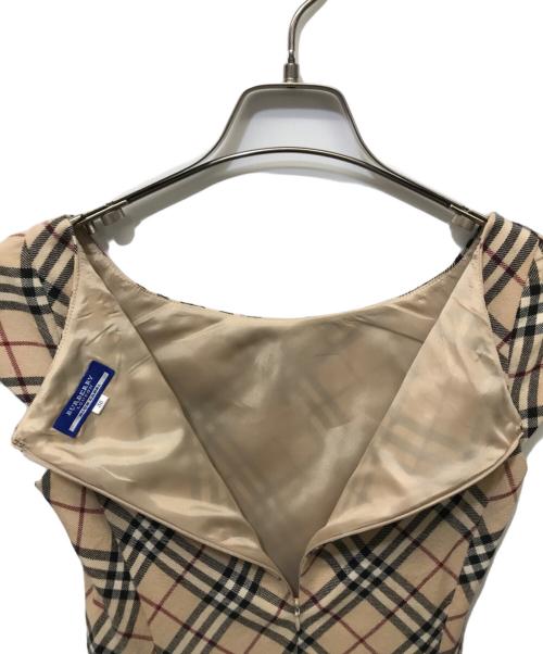 BURBERRY BLUE LABEL（バーバリー ブルー レーベル）BURBERRY BLUE LABEL (バーバリーブルーレーベル) ホースロゴ ノバチェックワンピース ベージュ サイズ:38の古着・服飾アイテム