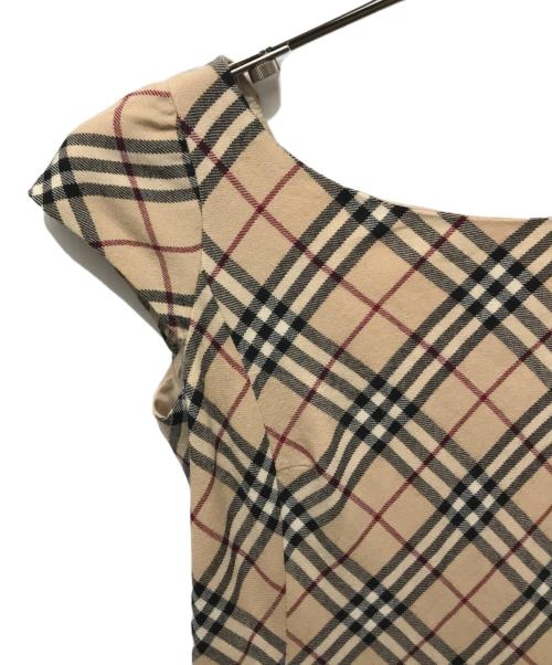 BURBERRY BLUE LABEL（バーバリー ブルー レーベル）BURBERRY BLUE LABEL (バーバリーブルーレーベル) ホースロゴ ノバチェックワンピース ベージュ サイズ:38の古着・服飾アイテム