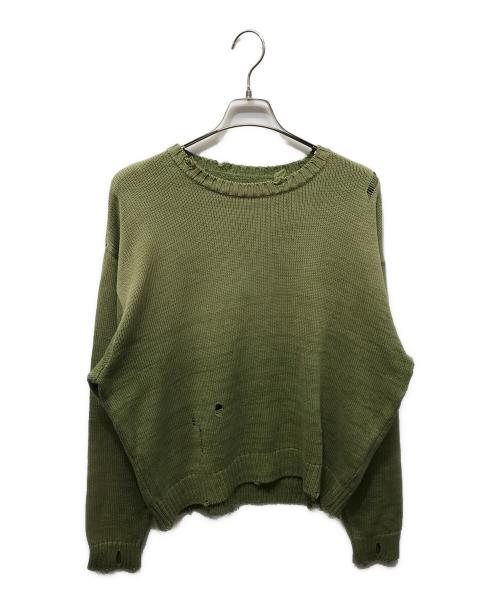 KAPITAL（キャピタル）KAPITAL (キャピタル) スマイリーパッチ クルーセーター グリーン サイズ:1の古着・服飾アイテム