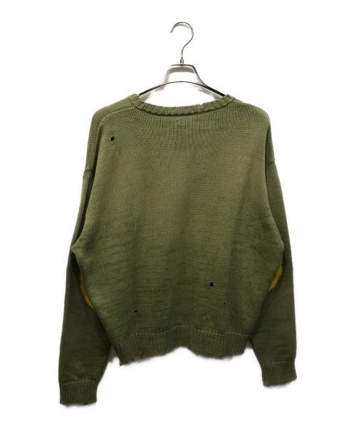 KAPITAL（キャピタル）KAPITAL (キャピタル) スマイリーパッチ クルーセーター グリーン サイズ:1の古着・服飾アイテム