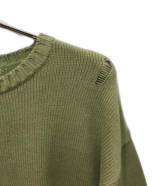 KAPITAL（キャピタル）KAPITAL (キャピタル) スマイリーパッチ クルーセーター グリーン サイズ:1の古着・服飾アイテム