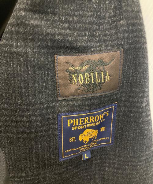 Pherrow's（フェローズ）Pherrow's (フェローズ) グレンチェックサックジャケット グレー サイズ:Ｌの古着・服飾アイテム