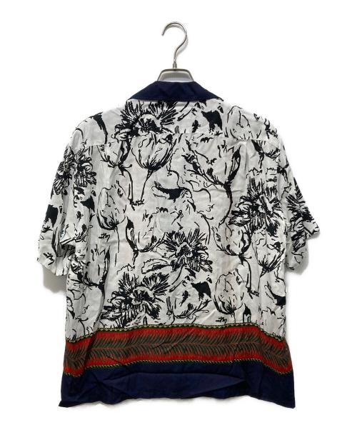 TOGA VIRILIS（トーガ ビリリース）TOGA VIRILIS (トーガ ビリリース) CUPRA COTTON TWILL PRINT SHIRT ホワイト×ネイビー サイズ:48の古着・服飾アイテム