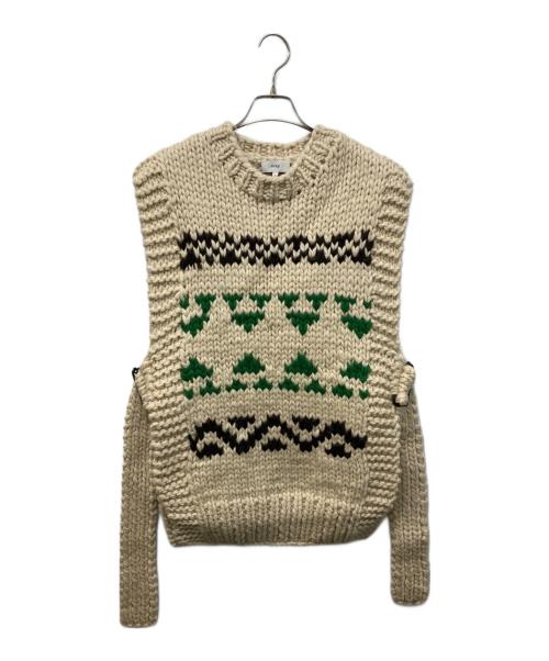 HYKE（ハイク）HYKE (ハイク) カウチンニットベスト ベージュ サイズ:1の古着・服飾アイテム