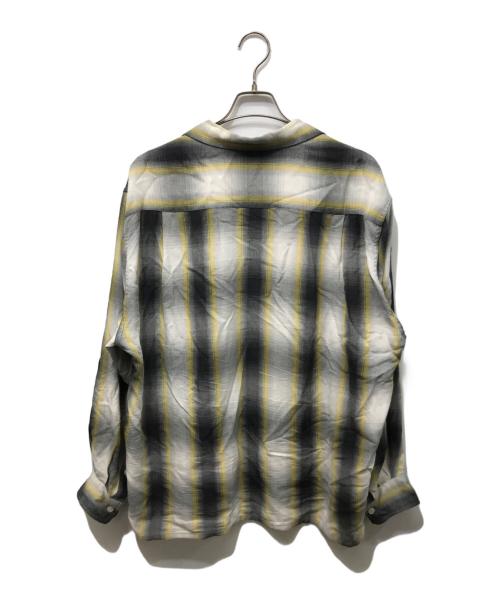 WACKO MARIA（ワコマリア）WACKO MARIA (ワコマリア) OMBRAY CHECK OPEN COLLAR SHIRTS L/S グレー×イエロー サイズ:XLの古着・服飾アイテム
