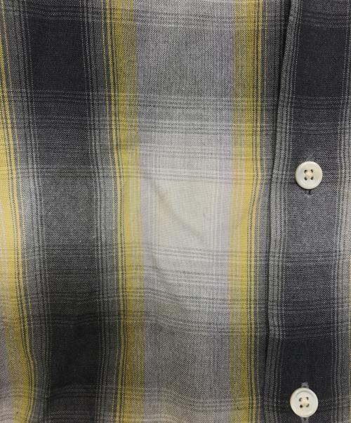 WACKO MARIA（ワコマリア）WACKO MARIA (ワコマリア) OMBRAY CHECK OPEN COLLAR SHIRTS L/S グレー×イエロー サイズ:XLの古着・服飾アイテム
