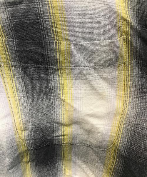 WACKO MARIA（ワコマリア）WACKO MARIA (ワコマリア) OMBRAY CHECK OPEN COLLAR SHIRTS L/S グレー×イエロー サイズ:XLの古着・服飾アイテム