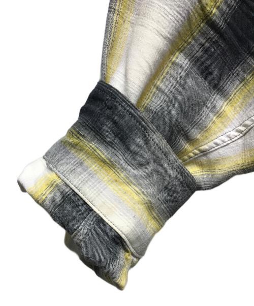 WACKO MARIA（ワコマリア）WACKO MARIA (ワコマリア) OMBRAY CHECK OPEN COLLAR SHIRTS L/S グレー×イエロー サイズ:XLの古着・服飾アイテム