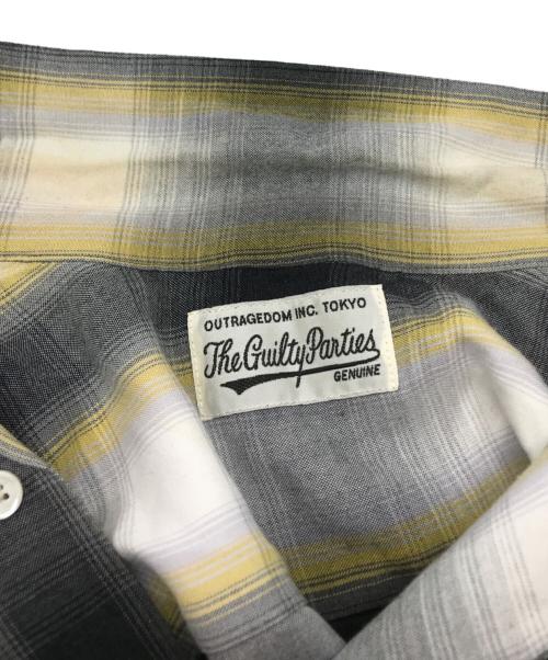 WACKO MARIA（ワコマリア）WACKO MARIA (ワコマリア) OMBRAY CHECK OPEN COLLAR SHIRTS L/S グレー×イエロー サイズ:XLの古着・服飾アイテム