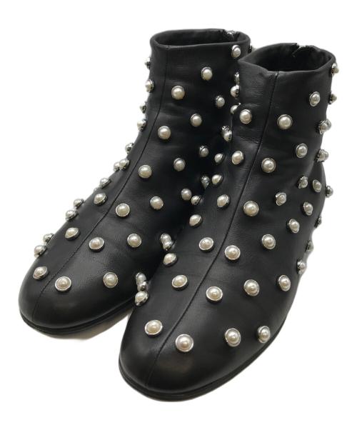 3.1 phillip lim（スリーワンフィリップリム）3.1 phillip lim (スリーワンフィリップリム) パール装飾アンクルブーツ ブラック サイズ:38の古着・服飾アイテム