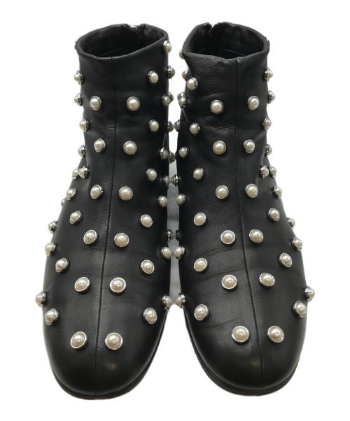 3.1 phillip lim（スリーワンフィリップリム）3.1 phillip lim (スリーワンフィリップリム) パール装飾アンクルブーツ ブラック サイズ:38の古着・服飾アイテム