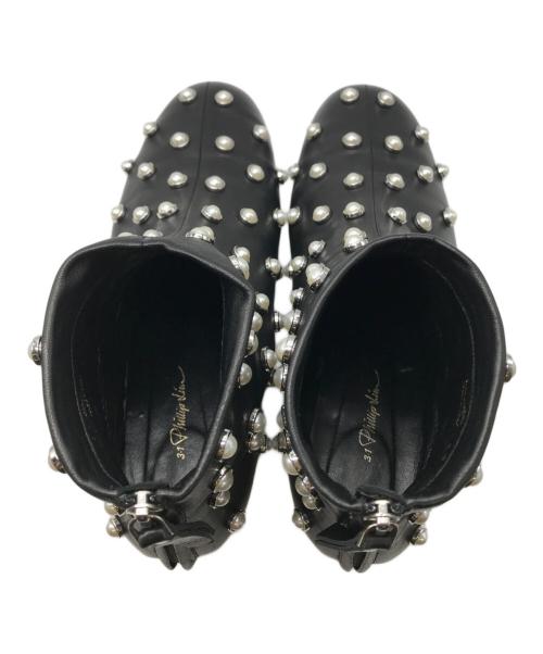 3.1 phillip lim（スリーワンフィリップリム）3.1 phillip lim (スリーワンフィリップリム) パール装飾アンクルブーツ ブラック サイズ:38の古着・服飾アイテム