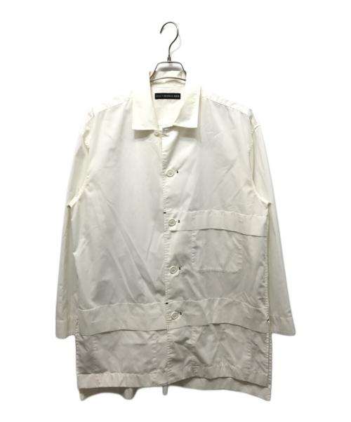 ISSEY MIYAKE MEN（イッセイミヤケメン）ISSEY MIYAKE MEN (イッセイミヤケメン) TC SHIRT オープンカラーロングシャツ ホワイト サイズ:3の古着・服飾アイテム
