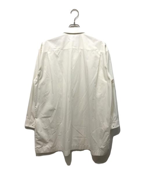 ISSEY MIYAKE MEN（イッセイミヤケメン）ISSEY MIYAKE MEN (イッセイミヤケメン) TC SHIRT オープンカラーロングシャツ ホワイト サイズ:3の古着・服飾アイテム