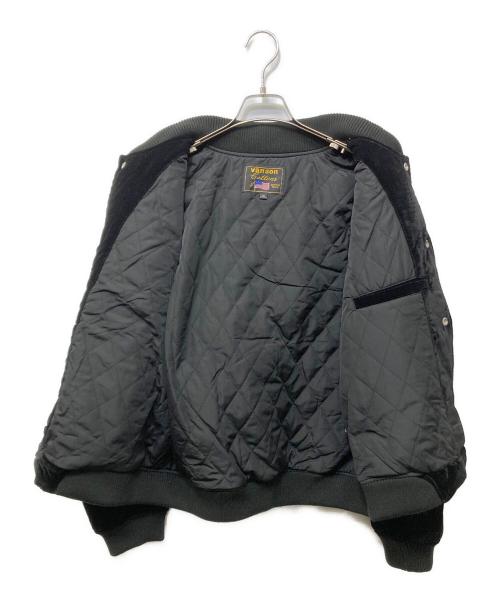 VANSON（バンソン）VANSON (バンソン) VELVETEEN BOMBER JACKET ブラック サイズ:Mの古着・服飾アイテム