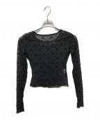 MARINE SERREマリーンセル）の古着「MOONOGRAM MESH FLOCK HIGH NECK TOP」｜ブラック