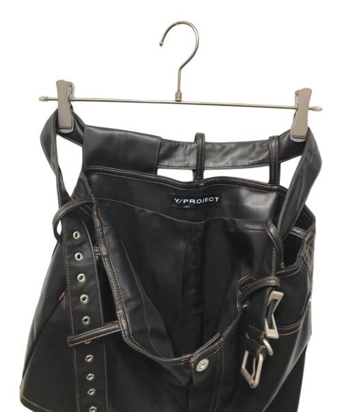 Y. PROJECT（ワイプロジェクト）Y. PROJECT (ワイプロジェクト) Y アニマルフリーレザー ミニスカート ブラック サイズ:38の古着・服飾アイテム