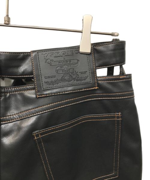 Y. PROJECT（ワイプロジェクト）Y. PROJECT (ワイプロジェクト) Y アニマルフリーレザー ミニスカート ブラック サイズ:38の古着・服飾アイテム