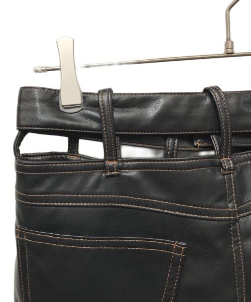 Y. PROJECT（ワイプロジェクト）Y. PROJECT (ワイプロジェクト) Y アニマルフリーレザー ミニスカート ブラック サイズ:38の古着・服飾アイテム