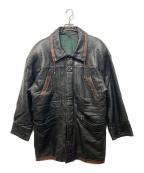 LANVINランバン）の古着「中綿レザーハーフコート」｜ブラック