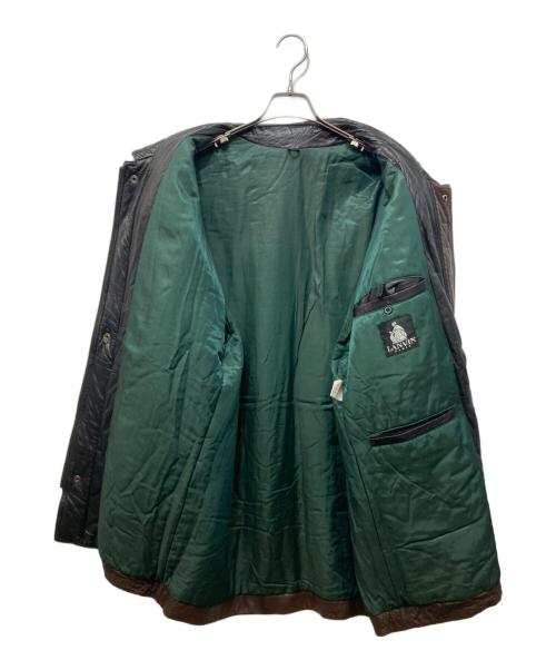 LANVIN（ランバン）LANVIN (ランバン) 中綿レザーハーフコート ブラック サイズ:50の古着・服飾アイテム