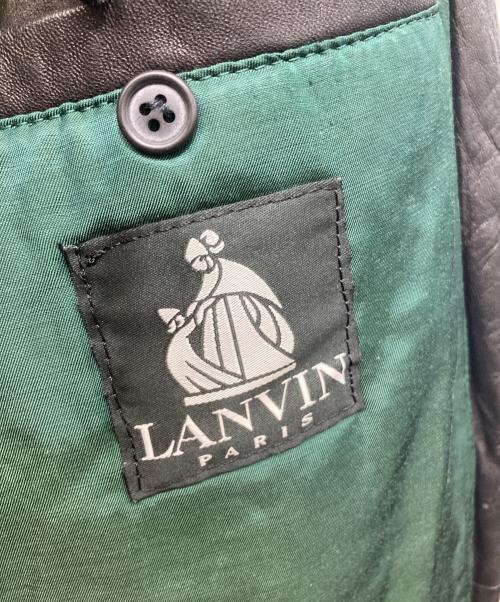LANVIN（ランバン）LANVIN (ランバン) 中綿レザーハーフコート ブラック サイズ:50の古着・服飾アイテム