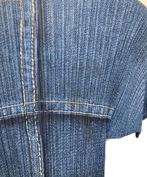 PLEATS PLEASE（プリーツプリーズ）PLEATS PLEASE (プリーツプリーズ) 転写プリントプリーツカットソー ネイビー サイズ:3の古着・服飾アイテム