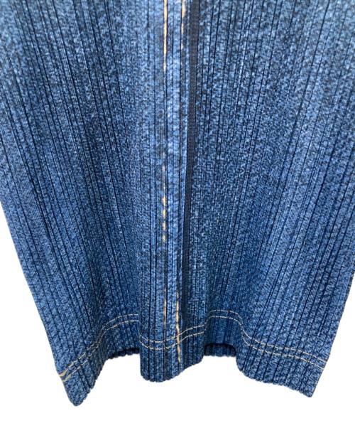 PLEATS PLEASE（プリーツプリーズ）PLEATS PLEASE (プリーツプリーズ) 転写プリントプリーツカットソー ネイビー サイズ:3の古着・服飾アイテム