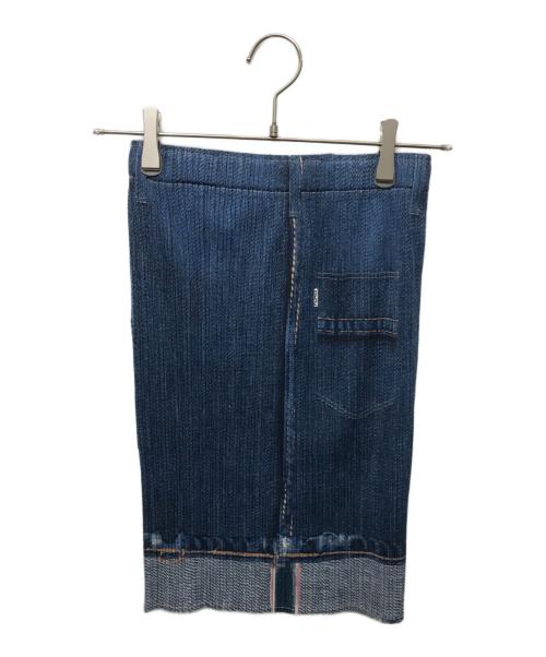 PLEATS PLEASE（プリーツプリーズ）PLEATS PLEASE (プリーツプリーズ) 転写プリントプリーツスカート ネイビー サイズ:3の古着・服飾アイテム