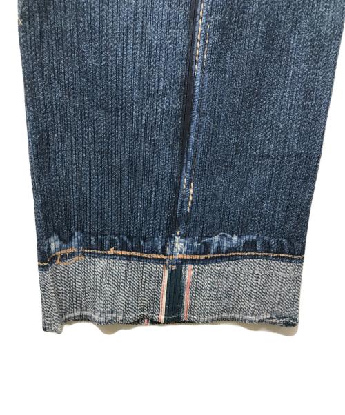 PLEATS PLEASE（プリーツプリーズ）PLEATS PLEASE (プリーツプリーズ) 転写プリントプリーツスカート ネイビー サイズ:3の古着・服飾アイテム