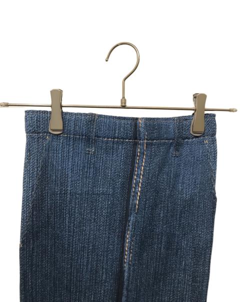 PLEATS PLEASE（プリーツプリーズ）PLEATS PLEASE (プリーツプリーズ) 転写プリントプリーツスカート ネイビー サイズ:3の古着・服飾アイテム