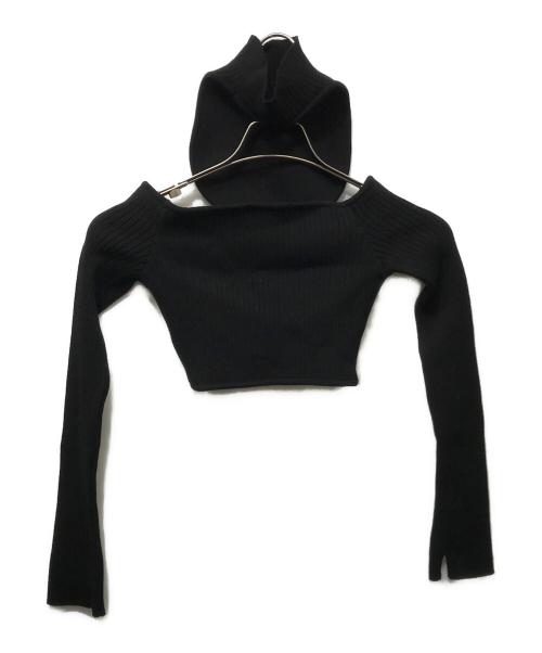 courreges（クレージュ）courreges (クレージュ) デザインロゴニット ブラック サイズ:Sの古着・服飾アイテム