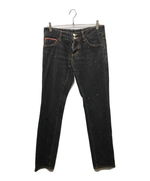 DSQUARED2（ディースクエアード）DSQUARED2 (ディースクエアード) ローライズデニムパンツ ブラック サイズ:46の古着・服飾アイテム