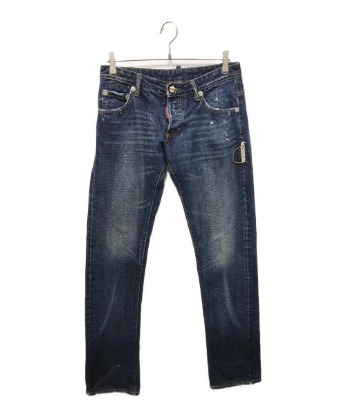 DSQUARED2（ディースクエアード）DSQUARED2 (ディースクエアード) 加工デニムパンツ インディゴ サイズ:46の古着・服飾アイテム
