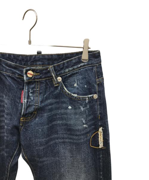 DSQUARED2（ディースクエアード）DSQUARED2 (ディースクエアード) 加工デニムパンツ インディゴ サイズ:46の古着・服飾アイテム