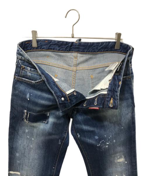 DSQUARED2（ディースクエアード）DSQUARED2 (ディースクエアード) ダメージ加工デニムパンツ インディゴ サイズ:48の古着・服飾アイテム