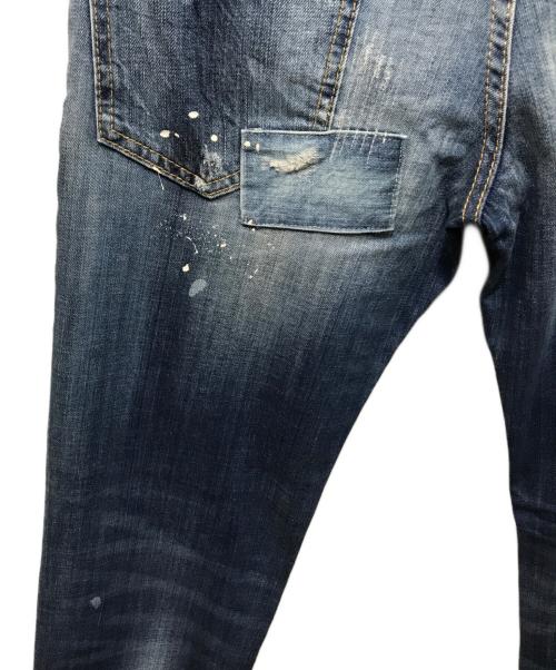 DSQUARED2（ディースクエアード）DSQUARED2 (ディースクエアード) ダメージ加工デニムパンツ インディゴ サイズ:48の古着・服飾アイテム