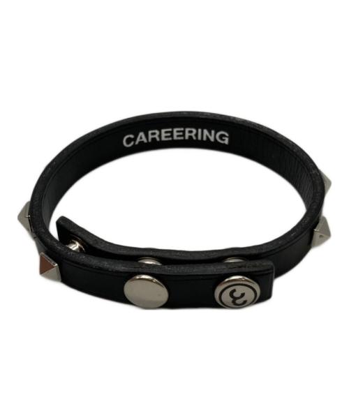 CAREERING（キャリアリング）CAREERING (キャリアリング) スタッズ レザー ブレスレット ブラックの古着・服飾アイテム