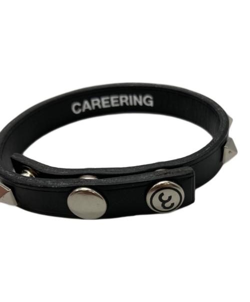 CAREERING（キャリアリング）CAREERING (キャリアリング) スタッズ レザー ブレスレット ブラックの古着・服飾アイテム