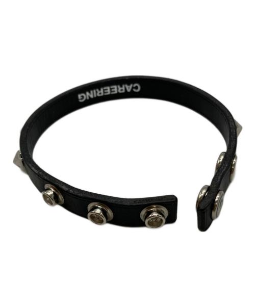 CAREERING（キャリアリング）CAREERING (キャリアリング) スタッズ レザー ブレスレット ブラックの古着・服飾アイテム