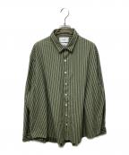 +81×KANEMASAプラスエイティーワン×カネマサ）の古着「STRIPE ROYAL OX DRESS SHIRT」｜グリーン