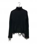 BALENCIAGAバレンシアガ）の古着「ダメージ加工タートルネックニット」｜ブラック