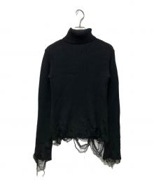 BALENCIAGA（バレンシアガ）の古着「ダメージ加工タートルネックニット」｜ブラック