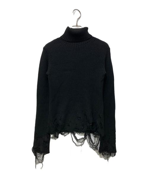 BALENCIAGA（バレンシアガ）BALENCIAGA (バレンシアガ) ダメージ加工タートルネックニット ブラック サイズ:Mの古着・服飾アイテム