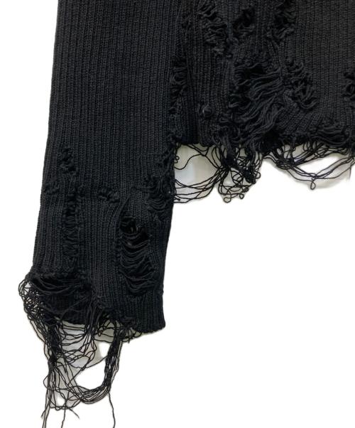 BALENCIAGA（バレンシアガ）BALENCIAGA (バレンシアガ) ダメージ加工タートルネックニット ブラック サイズ:Mの古着・服飾アイテム