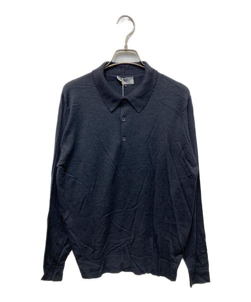 JOHN SMEDLEY（ジョンスメドレー）JOHN SMEDLEY (ジョンスメドレー) KNOLL SHIRT 30G ポロカラーニット グレー サイズ:Sの古着・服飾アイテム