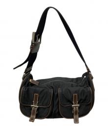 PRADA（プラダ）の古着「ナイロンワンショルダーバッグ」｜ブラック×ブラウン