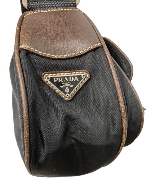 PRADA（プラダ）PRADA (プラダ) ナイロンワンショルダーバッグ ブラック×ブラウンの古着・服飾アイテム