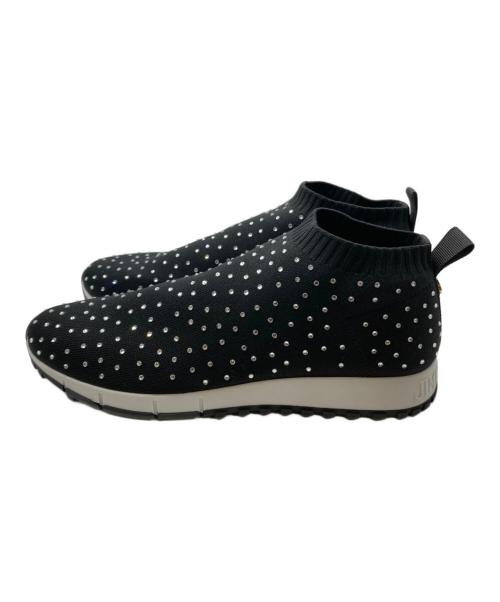 JIMMY CHOO（ジミーチュウ）JIMMY CHOO (ジミーチュウ) クリスタルニットスニーカー ブラック サイズ:38の古着・服飾アイテム