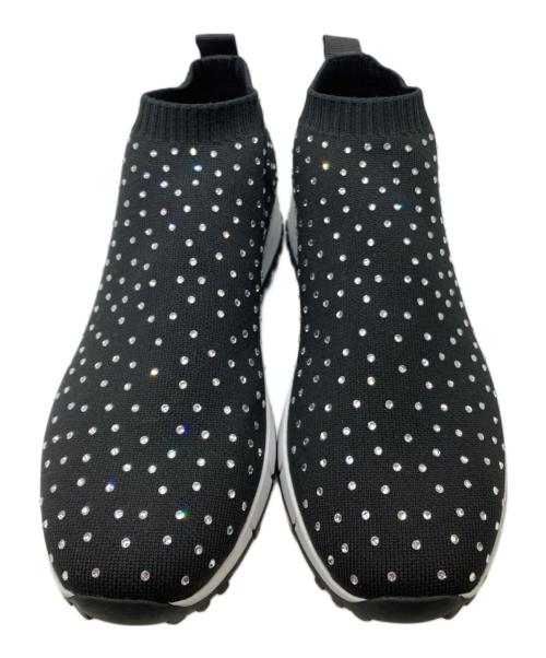 JIMMY CHOO（ジミーチュウ）JIMMY CHOO (ジミーチュウ) クリスタルニットスニーカー ブラック サイズ:38の古着・服飾アイテム